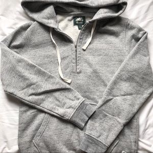 heather grey roots quarter zip hoodie